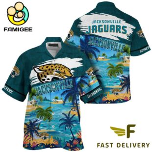NFL Jacksonville Jaguars Hawaii Beach Custom Name Hawaiian Shirt
