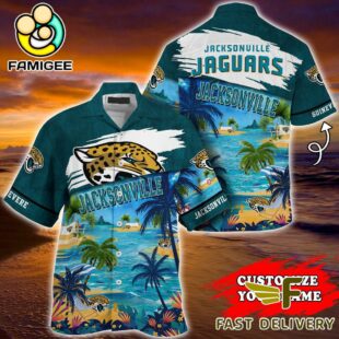NFL Jacksonville Jaguars Hawaii Beach Custom Name Hawaiian Shirt