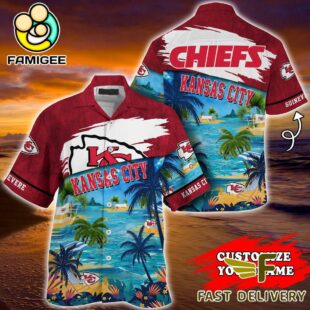 NFL Kansas City Chiefs Hawaii Beach Custom Name Hawaiian Shirt