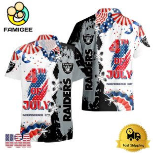 NFL Las Vegas Raiders Happy Independence Day Hawaiian Shirt