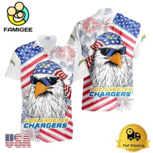NFL Los Angeles Chargers American Eagle Emblem Hawaiian Shirt