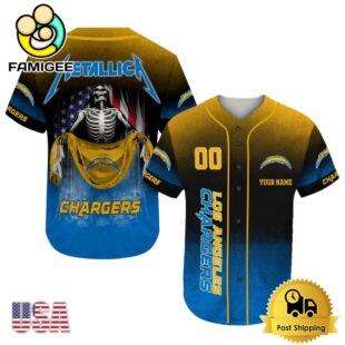 NFL Los Angeles Chargers And Metallica Tour 2025 Custom Baseball Jersey