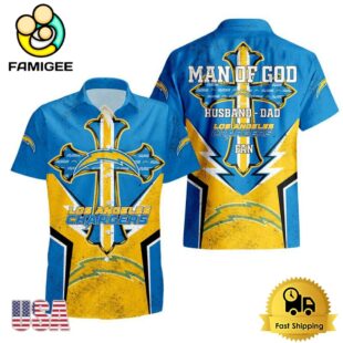 NFL Los Angeles Chargers Man Of God Gift For Father's Day Hawaiian Shirt
