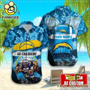 NFL Los Angeles Chargers Mascot Football Hawaiian Shirt