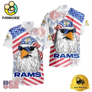 NFL Los Angeles Rams American Eagle Emblem Hawaiian Shirt