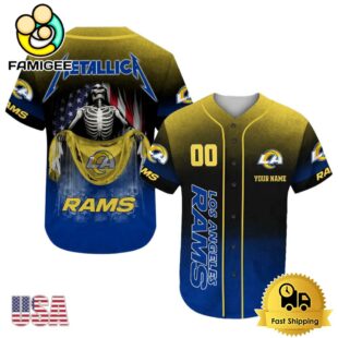 NFL Los Angeles Rams And Metallica Tour 2025 Custom Baseball Jersey