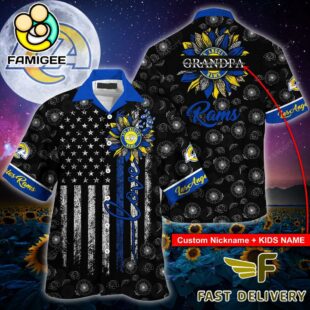 NFL Los Angeles Rams Happy Mother Day And Happy Father Day Custom Name Hawaiian Shirt
