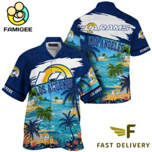 NFL Los Angeles Rams Hawaii Beach Custom Name Hawaiian Shirt