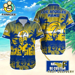 NFL Los Angeles Rams Vintage Style Custom Name Hawaiian Shirt