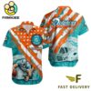 NFL Miami Dolphins Football American Flag Mascot Custom Name Hawaiian Shirt