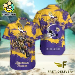 NFL Minnesota Vikings Football Mascot Custom Name Hawaiian Shirt