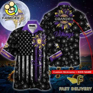 NFL Minnesota Vikings Happy Mother Day And Happy Father Day Custom Name Hawaiian Shirt