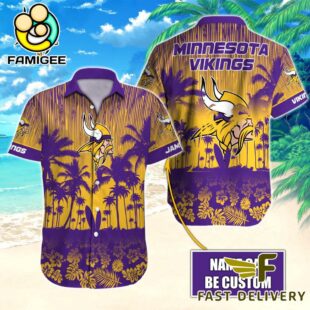 NFL Minnesota Vikings Vintage Style Custom Name Hawaiian Shirt