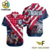 NFL New England Patriots Football American Flag Mascot Custom Name Hawaiian Shirt