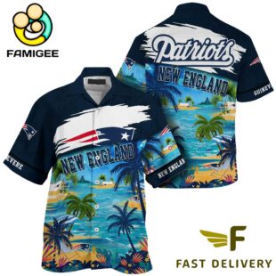 NFL New England Patriots Hawaii Beach Custom Name Hawaiian Shirt