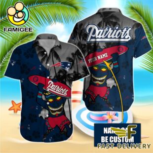 NFL New England Patriots Retro Custom Name Hawaiian Shirts