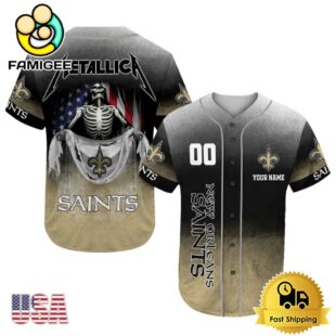 NFL New Orleans Saints And Metallica Tour 2025 Custom Baseball Jersey