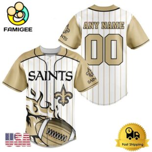 NFL New Orleans Saints Game Day Ready Custom Baseball Jersey