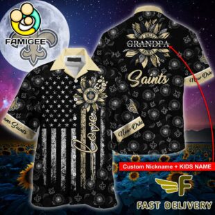 NFL New Orleans Saints Happy Mother Day And Happy Father Day Custom Name Hawaiian Shirt