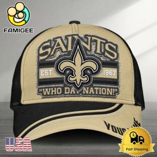 NFL New Orleans Saints Logo Team New Design Custom Embroidered Cap