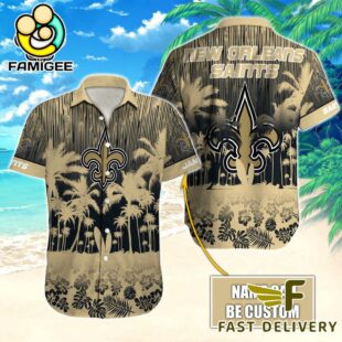 NFL New Orleans Saints Vintage Style Custom Name Hawaiian Shirt
