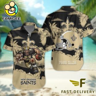 NFL New OrleansSaints Football Mascot Custom Name Hawaiian Shirt