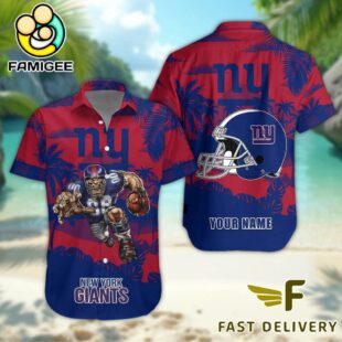 NFL New York Giants Football Mascot Custom Name Hawaiian Shirt