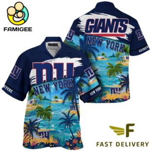 NFL New York Giants Hawaii Beach Custom Name Hawaiian Shirt