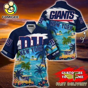 NFL New York Giants Hawaii Beach Custom Name Hawaiian Shirt