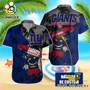 NFL New York Giants Retro Custom Name Hawaiian Shirts