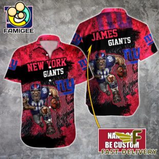 NFL New York Giants Warrior Mascot Custom Name Hawaiian Shirt
