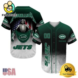 NFL New York Jets And Metallica Tour 2025 Custom Baseball Jersey