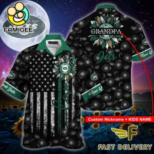 NFL New York Jets Happy Mother Day And Happy Father Day Custom Name Hawaiian Shirt