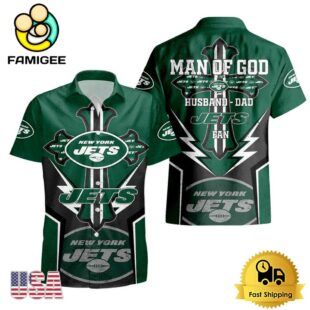NFL New York Jets Man Of God Gift For Father's Day Hawaiian Shirt
