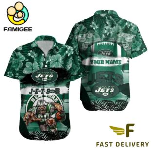 NFL New York Jets Mascot Football Hawaiian Shirt
