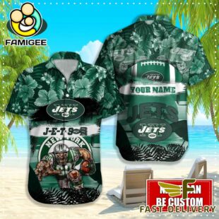 NFL New York Jets Mascot Football Hawaiian Shirt