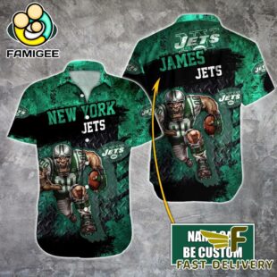 NFL New York Jets Warrior Mascot Custom Name Hawaiian Shirt