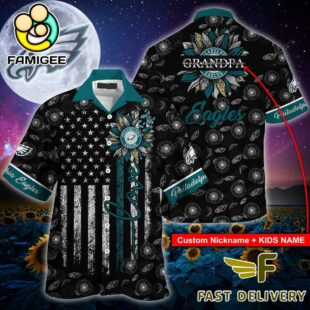 NFL Philadelphia Eagles Happy Mother Day And Happy Father Day Custom Name Hawaiian Shirt
