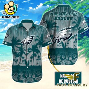 NFL Philadelphia Eagles Vintage Style Custom Name Hawaiian Shirt