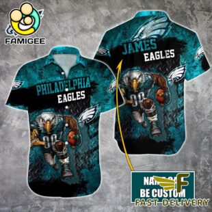 NFL Philadelphia Eagles Warrior Mascot Custom Name Hawaiian Shirt