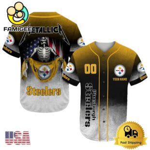 NFL Pittsburgh Steelers And Metallica Tour 2025 Custom Baseball Jersey