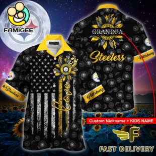 NFL Pittsburgh Steelers Happy Mother Day And Happy Father Day Custom Name Hawaiian Shirt