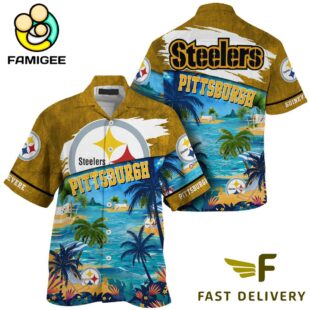 NFL Pittsburgh Steelers Hawaii Beach Custom Name Hawaiian Shirt