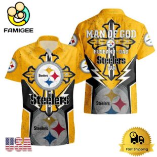 NFL Pittsburgh Steelers Man Of God Gift For Father's Day Hawaiian Shirt