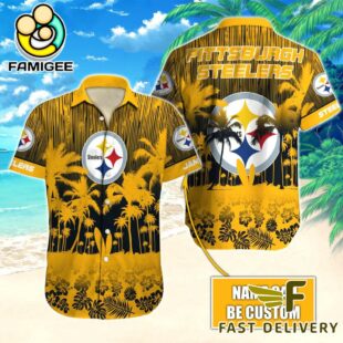 NFL Pittsburgh Steelers Vintage Style Custom Name Hawaiian Shirt