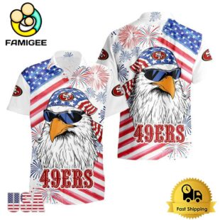 NFL San Francisco 49ers American Eagle Emblem Hawaiian Shirt