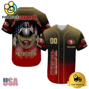 NFL San Francisco 49ers And Metallica Tour 2025 Custom Baseball Jersey