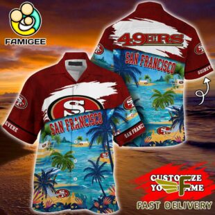 NFL San Francisco 49ers Hawaii Beach Custom Name Hawaiian Shirt
