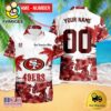 NFL San Francisco 49ers Hibiscus Flower Custom Name Hawaiian Shirt