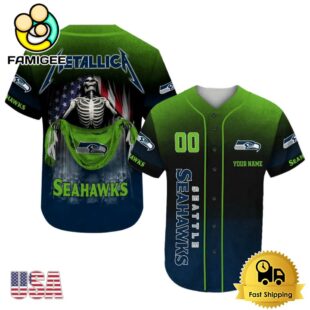 NFL Seattle Seahawks And Metallica Tour 2025 Custom Baseball Jersey